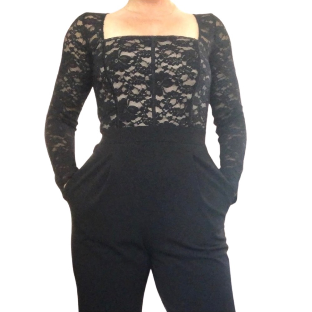 Express lace bodice jumpsuit like new